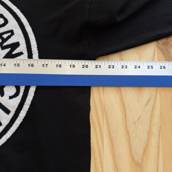 DKNY Donna Karan Circa 1989 Black White Logo Sweater Medium Shimmer Winter - Picture 7 of 9